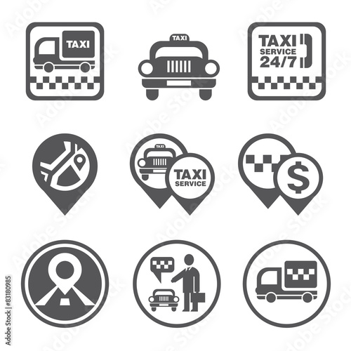 Simple Set of Taxi Related Vector Icons