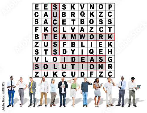 Success Crossword Puzzle Words Achiement Game Concept