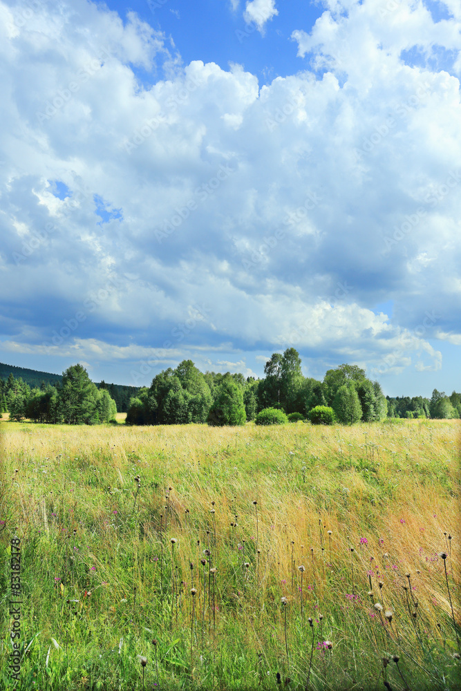 Beautiful Landscape from summer Mountains in southern Bohemia