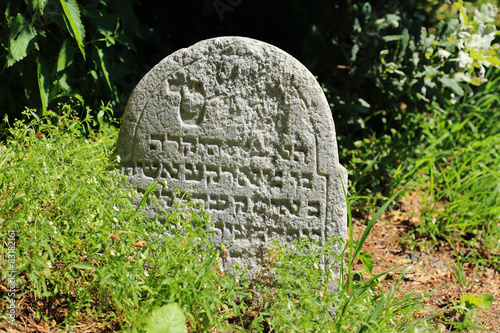 Tombstones on the old village Jewish Cemetery, Czech Republic