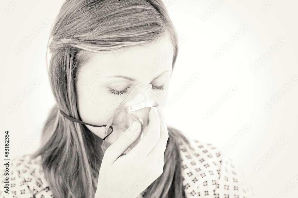 Depressed female patient with a mask Depressed female patient with a mask