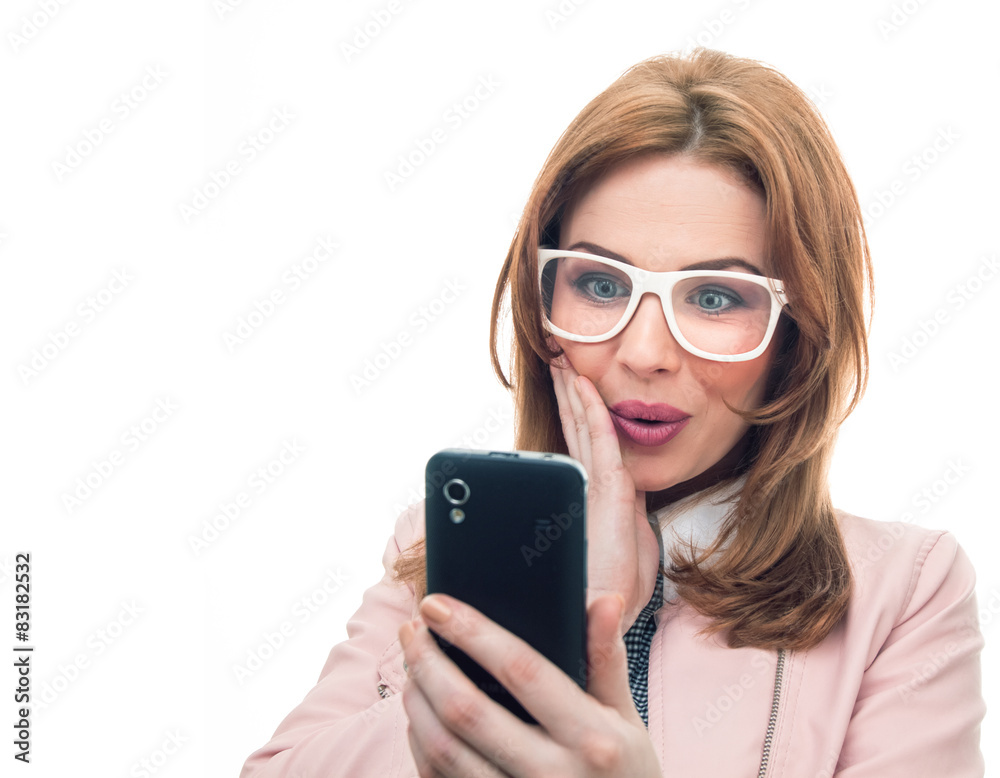 Trendy woman on phone Trendy woman on phone