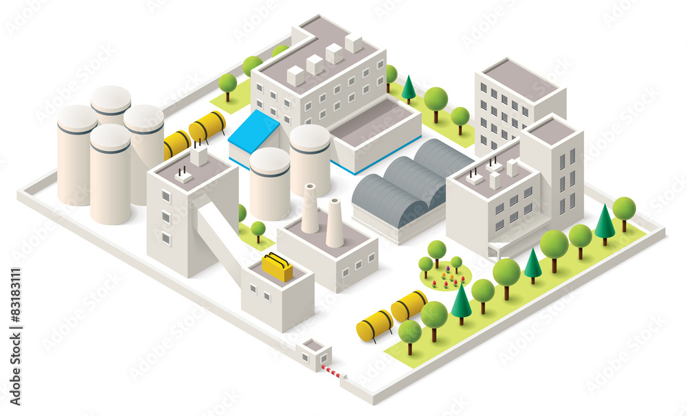 Vector isometric industrial district Vector isometric industrial district