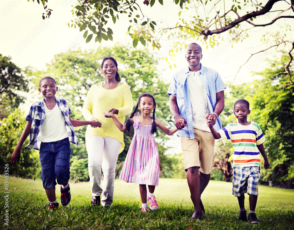 African Family Happiness Holiday Vacation Activity Concept African Family Happiness Holiday Vacation Activity Concept