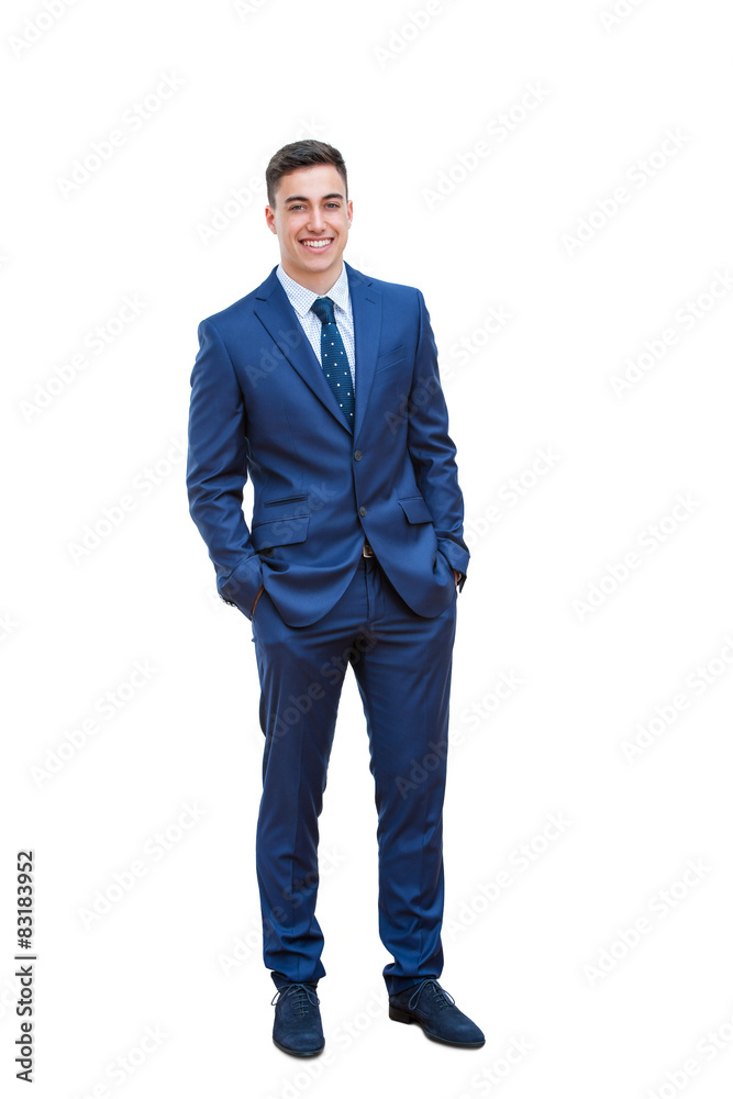 Full length portrait of handsome businessman. Full length portrait of handsome businessman.
