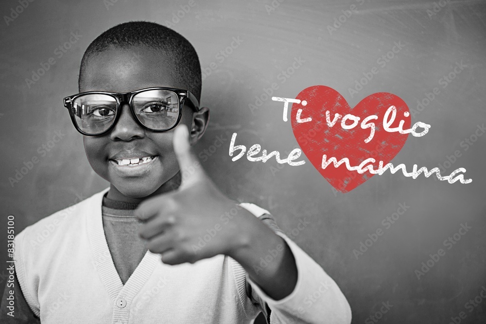 Composite image of schoolchild with blackboard Composite image of schoolchild with blackboard