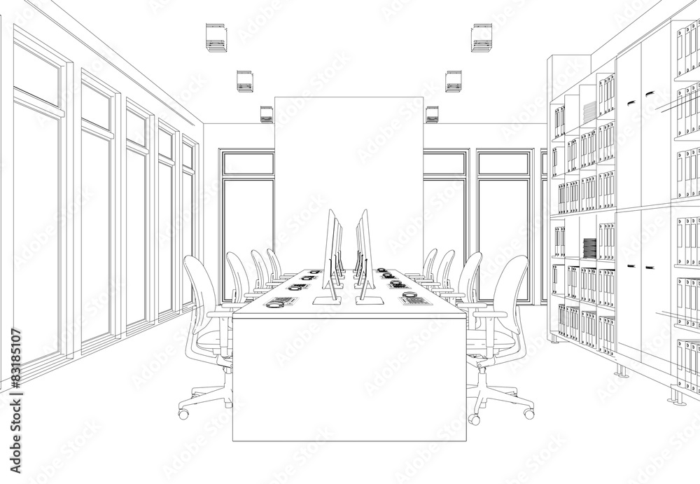 Entwurf modernes Büro Entwurf modernes Büro