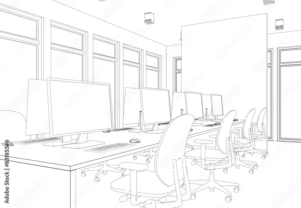 Entwurf modernes Büro Entwurf modernes Büro