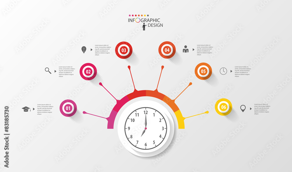 infographic circle with clock. Business plan template. Vector infographic circle with clock. Business plan template. Vector