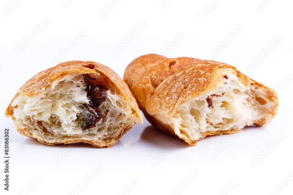 Tasty croissant on a white background. Tasty croissant on a white background.