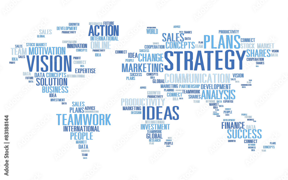 Fototapeta premium Strategy Analysis World Vision Mission Planning Concept