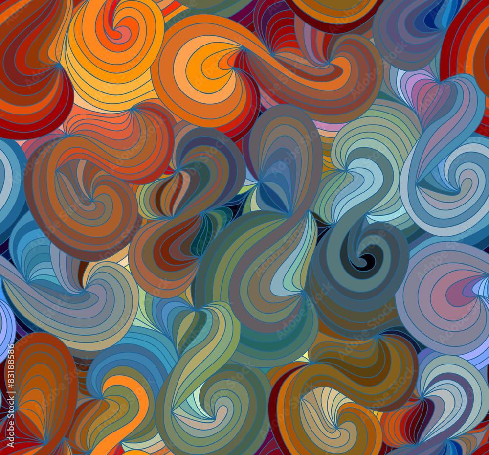 Vector seamless floral background of drawn lines Vector seamless floral background of drawn lines