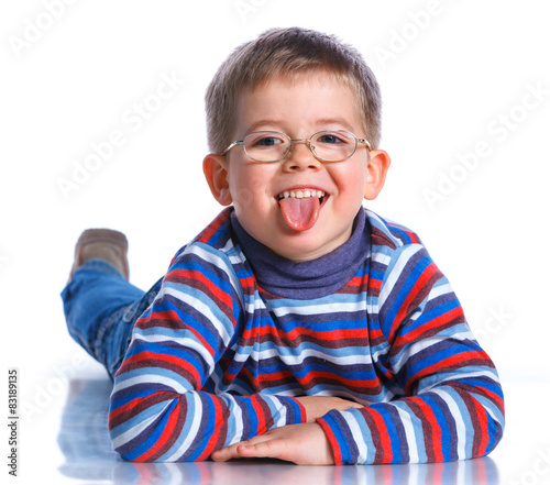 Boy lying down. photo