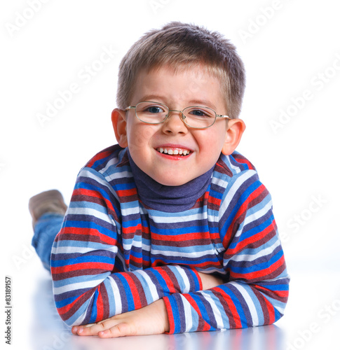 Boy lying down. photo