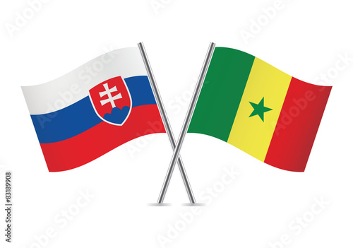 Slovakia and Senegalese flags. Vector illustration. Free Download Slovakia and Senegalese flags. Vector illustration. - GFXLoad