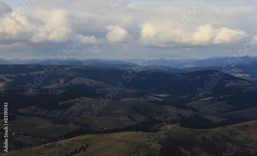 aerial view on Carpathian mountains
