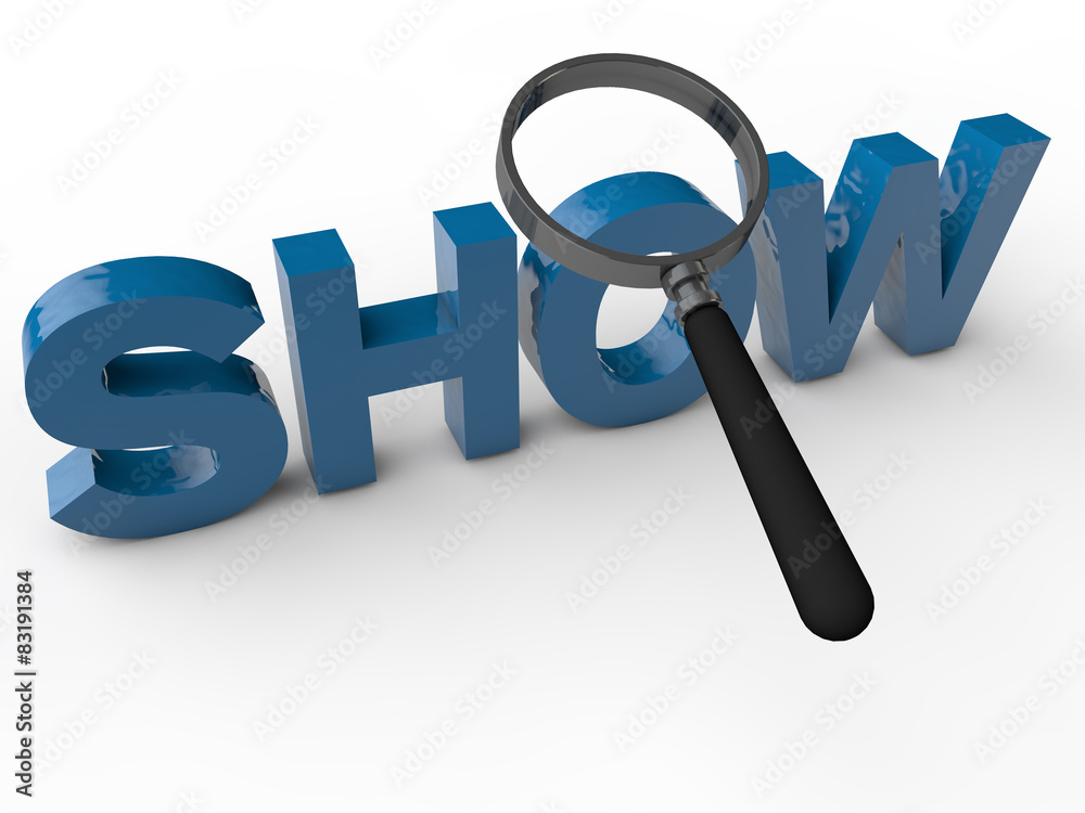 Show - 3D Text over white Background Show - 3D Text over white Background