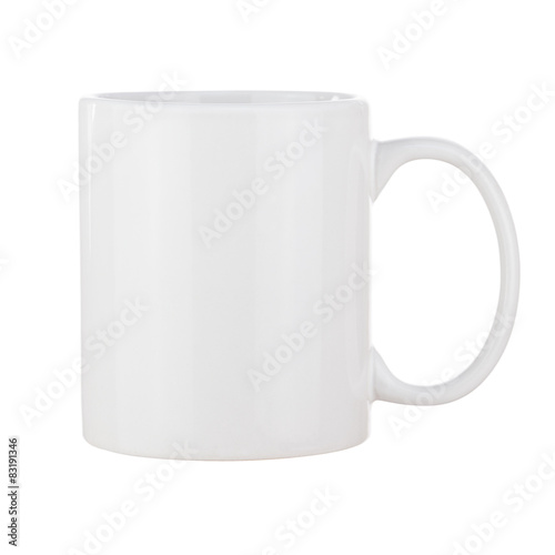 White ceramic cup for coffee.