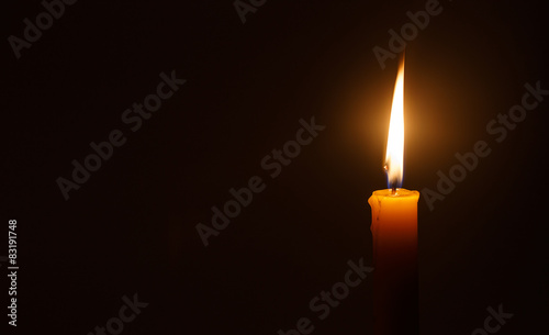 Fotografie, Obraz Candle light in darkness  as light for life