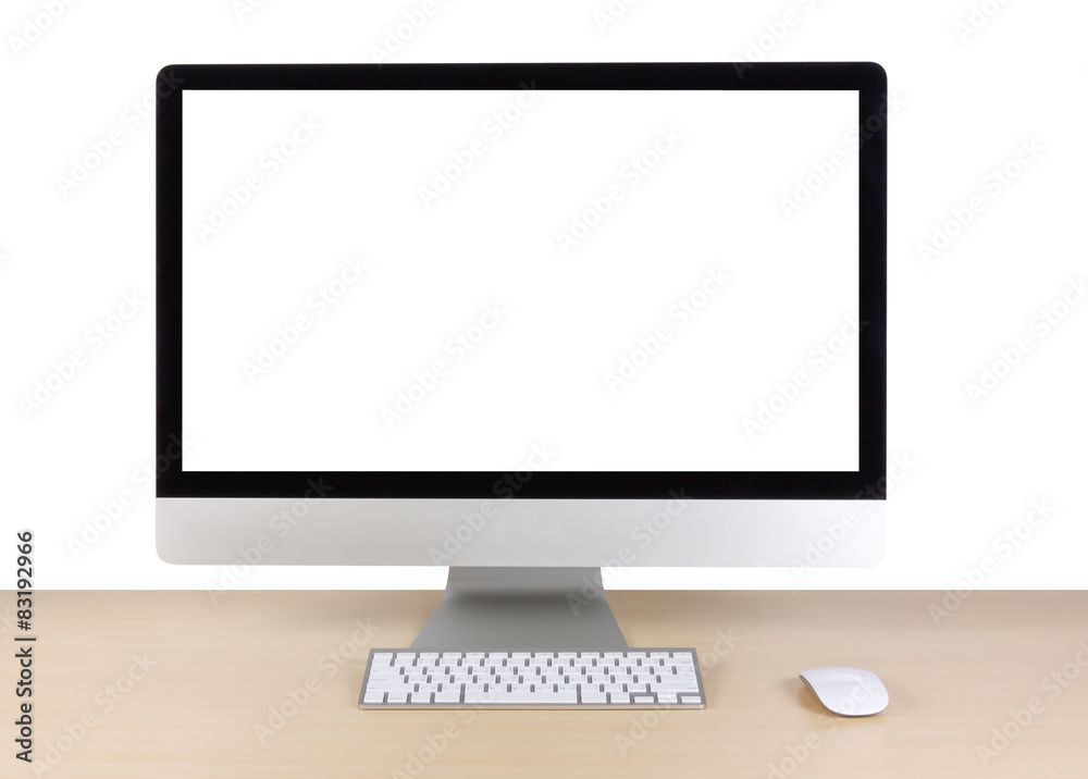 Business office table with computer, keyboard and mouse Business office table with computer, keyboard and mouse