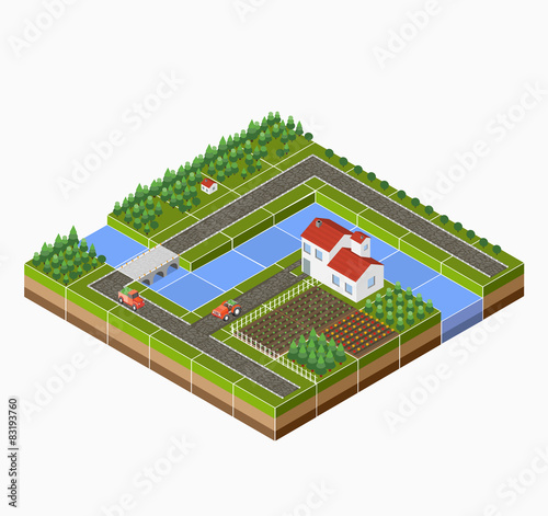 Fototapeta Naklejka Na Ścianę i Meble -  Isometric landscape