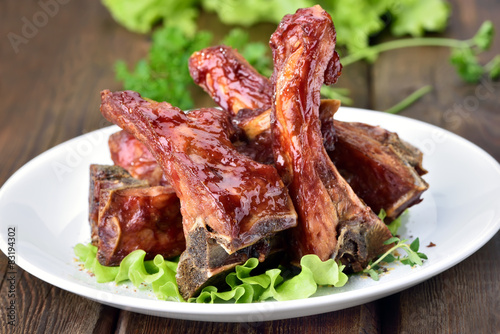 Baked pork ribs