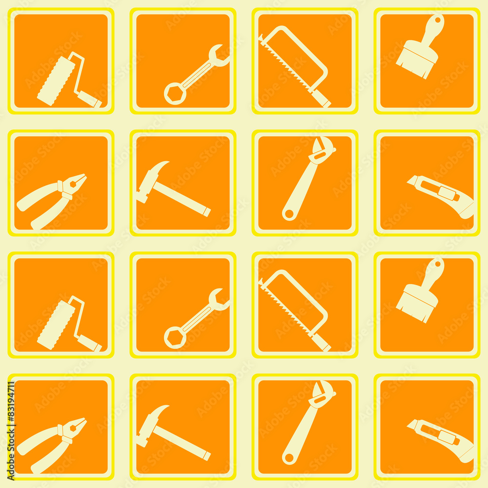 Seamless background with tools related for your design Seamless background with tools related for your design