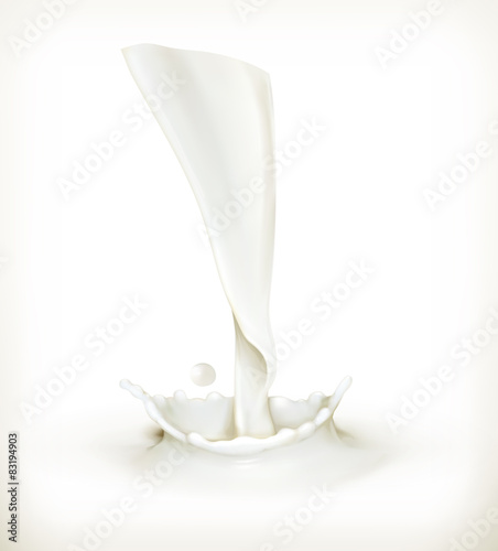 Splashes of milk, vector illustration