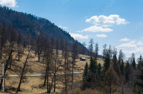 road in the mountains. Altai. Chuysky Trakt.