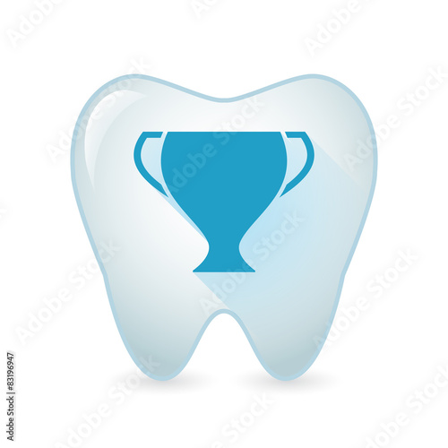 Tooth icon with an award cup