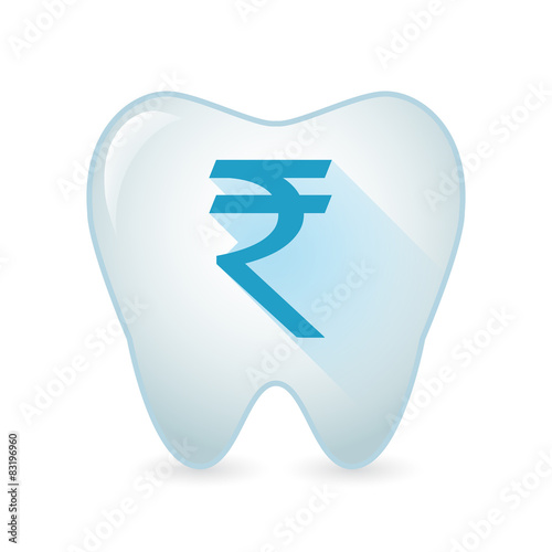 Tooth icon with a rupee sign