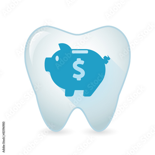 Tooth icon with a piggy bank
