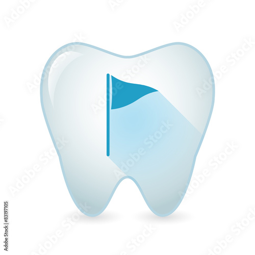 Tooth icon with a golf flag