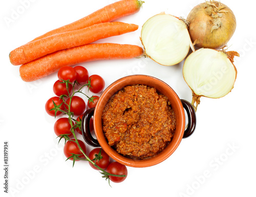 ragout sauce with ingredients