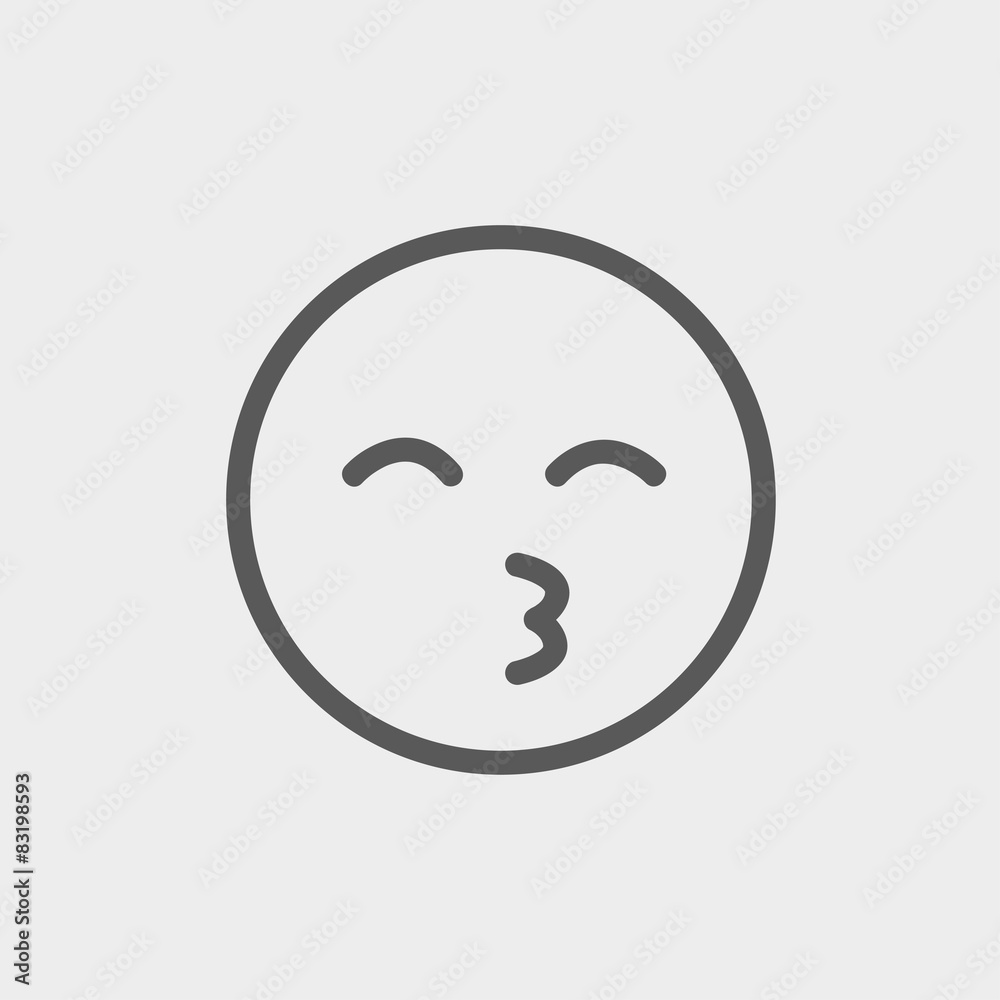 Curious smile thin line icon Curious smile thin line icon