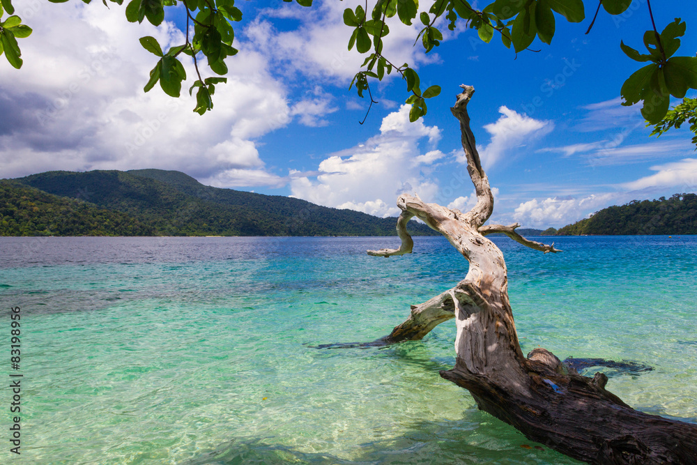 White sand beach in Rawi Island, Tarutao National Park.