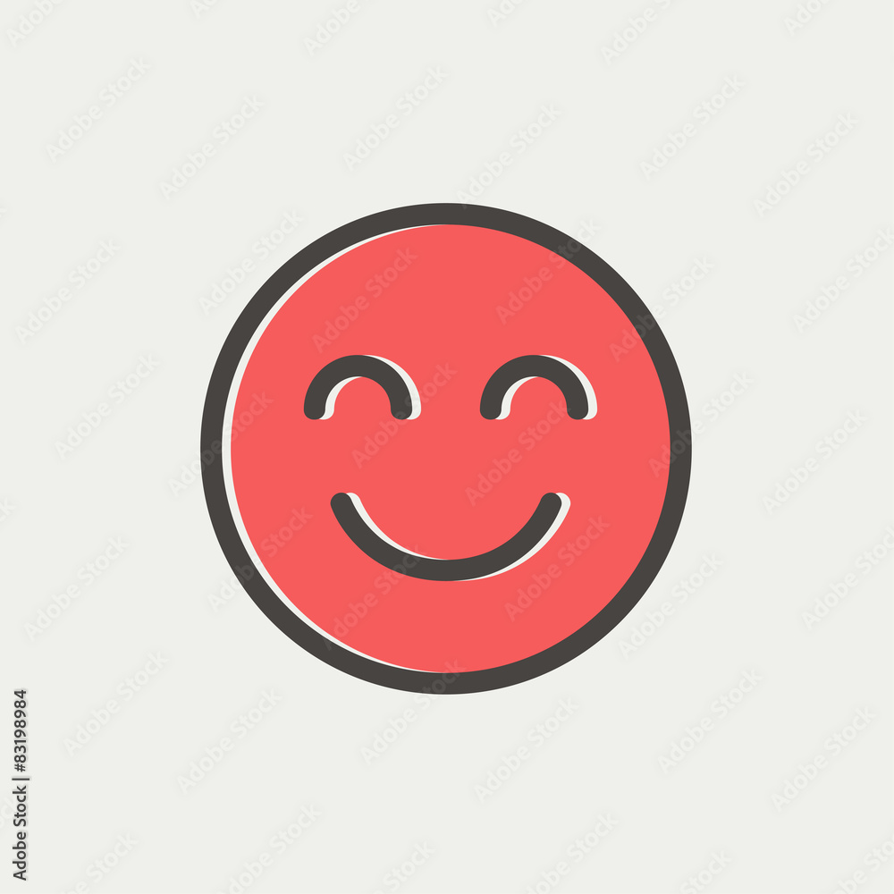 Cute smile thin line icon