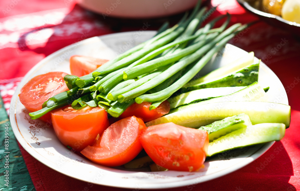 vegetables on a plate vegetables on a plate