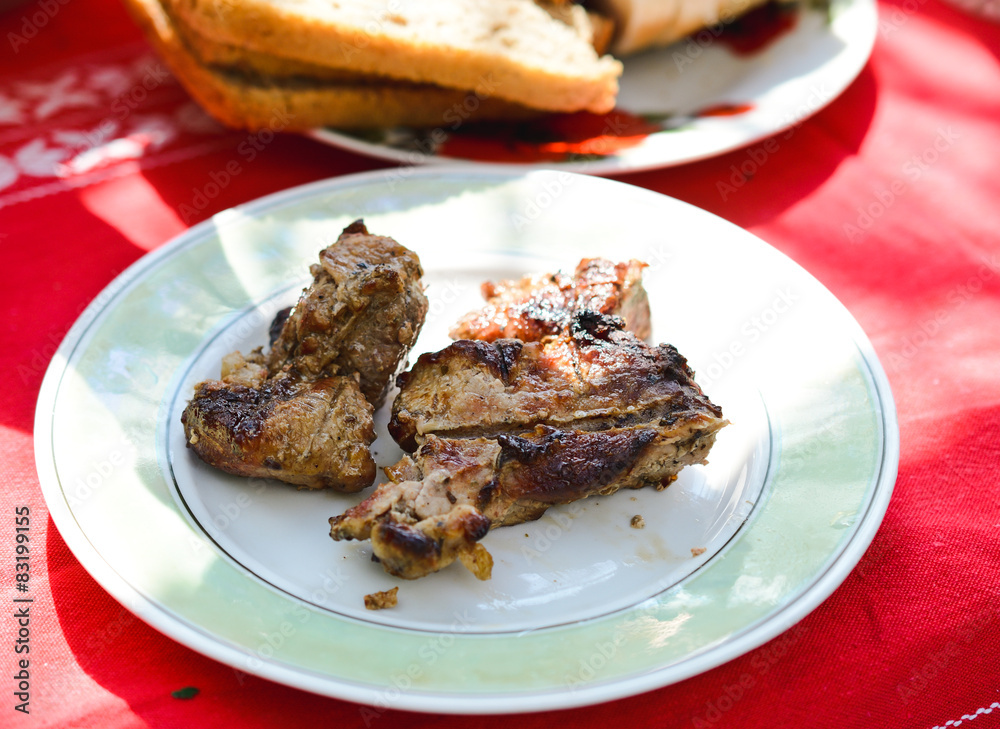 grilled meat on a plate
