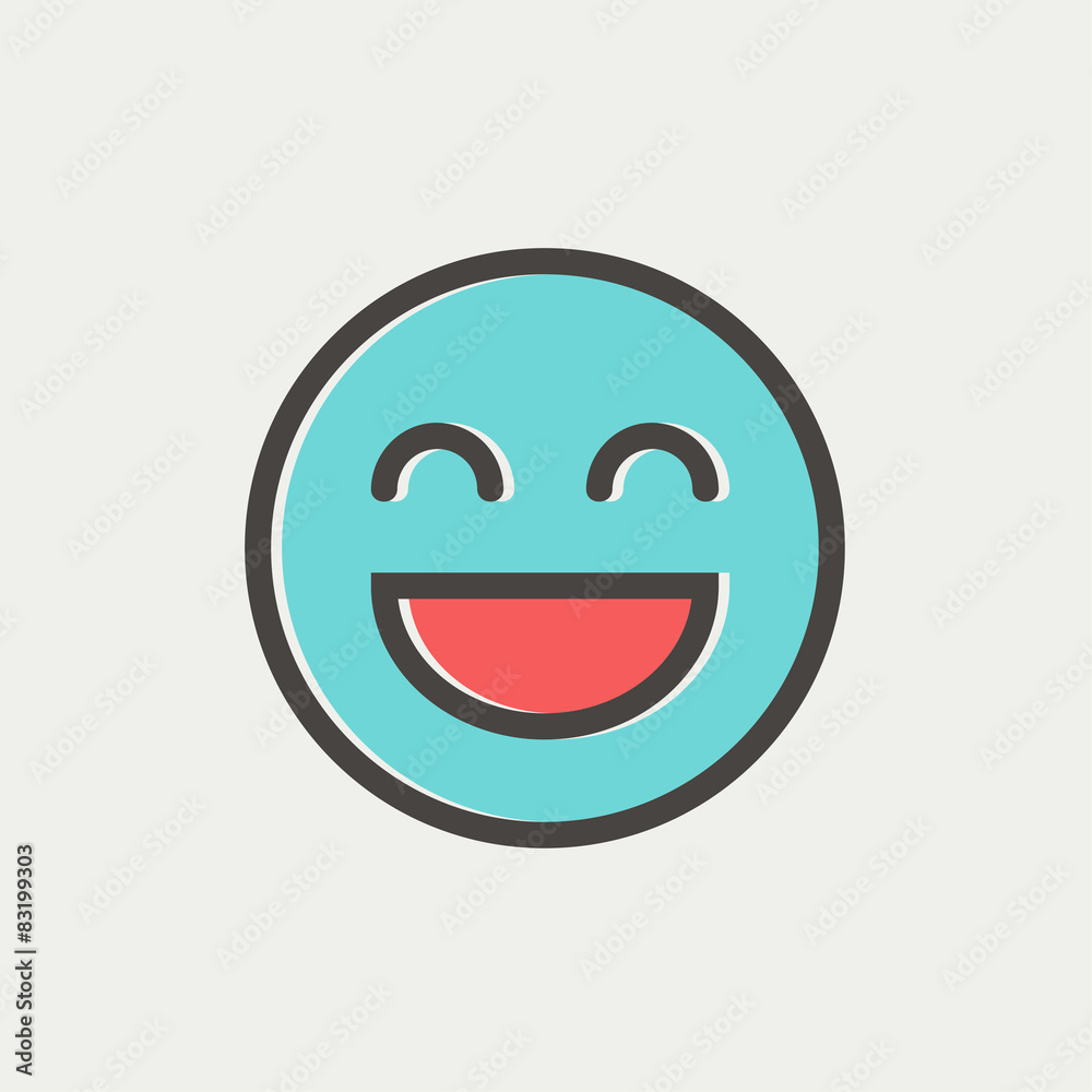 Cheerful emoji thin line icon