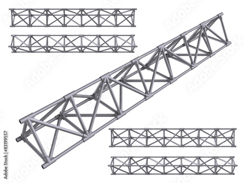 Metal girder set isolated on white photo