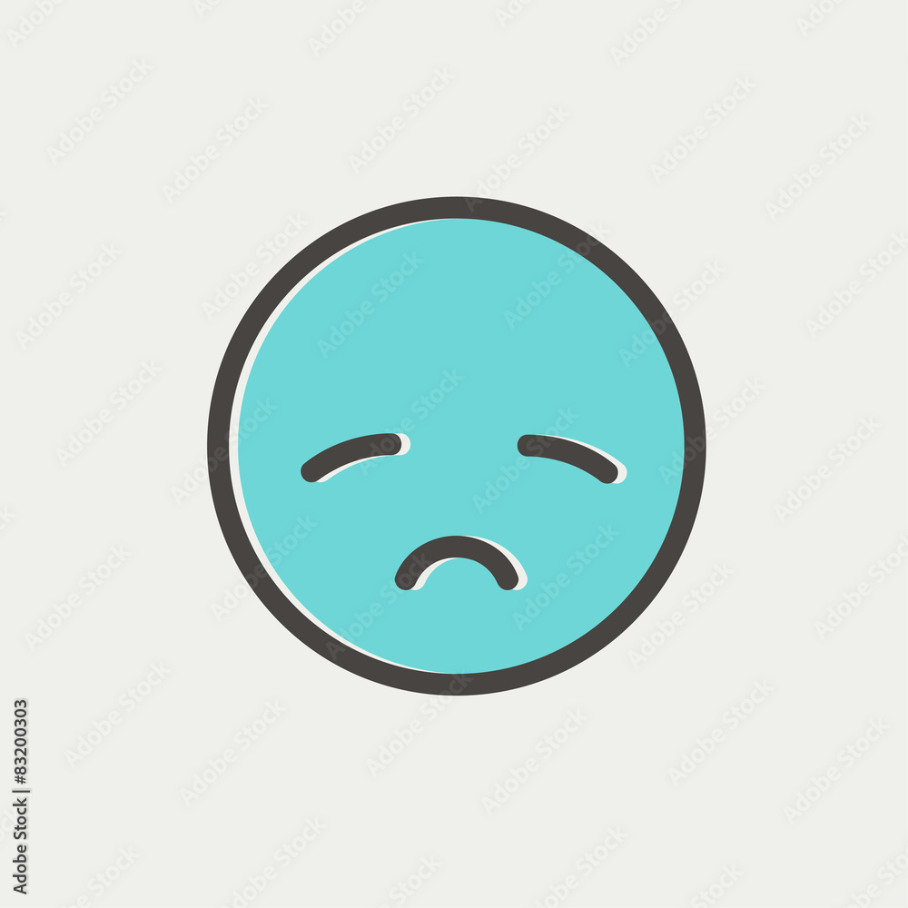 Sad face thin line icon Sad face thin line icon