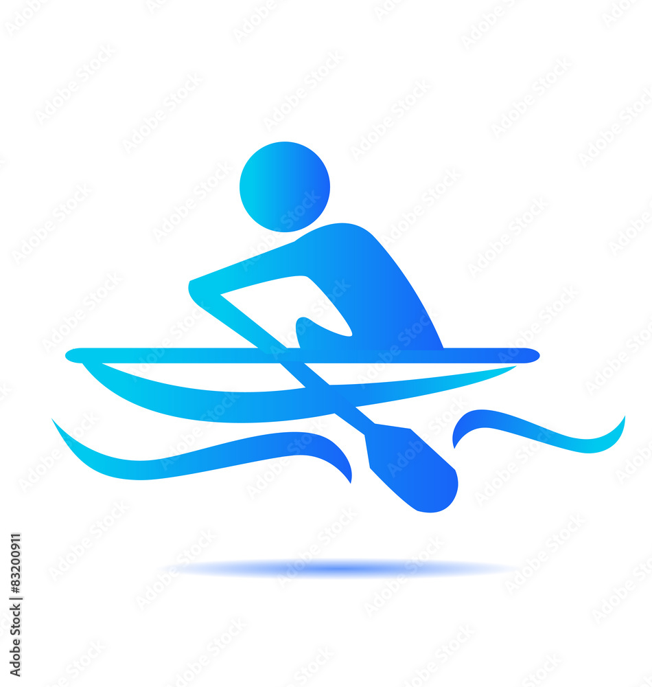 Kayak sport icon vector logo