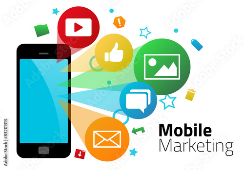 Mobile Marketing Concept with Smart Phone and Icons