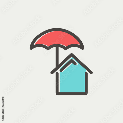 House insurance thin line icon