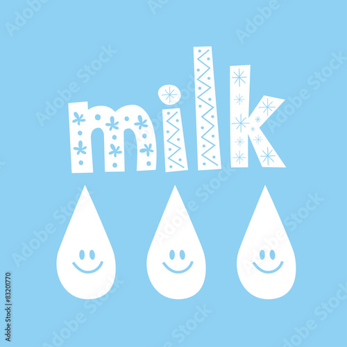 milk drops decorative type design