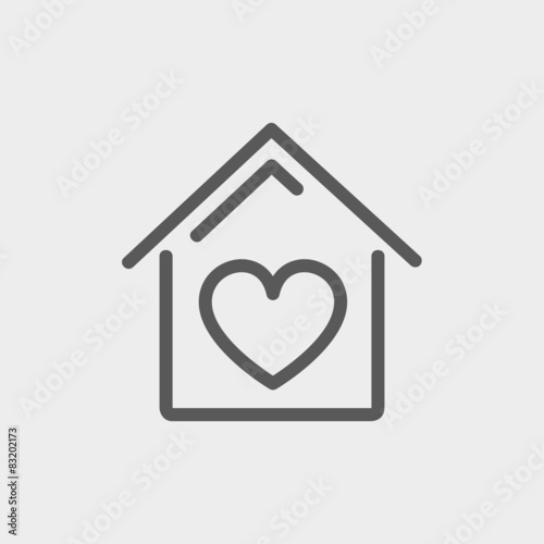 Contoured house thin line icon