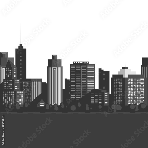 Vector Seamless modern city. 