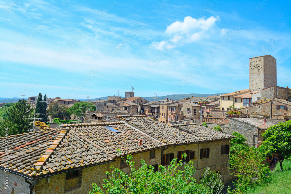 San Gimignano landscape on a clear day