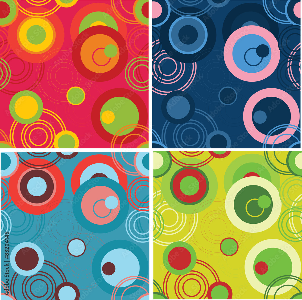 Dots and circles background set Dots and circles background set